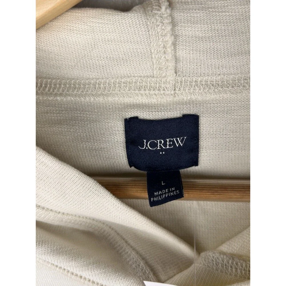 J.Crew Slub Jersey Hoodie Men's Large Off-white  100% Cotton NWT